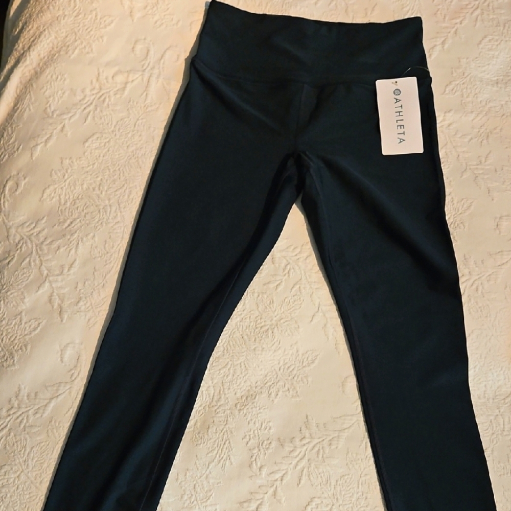 Athleta Teal ELATION sheen Tight Leggings Form-Fitting Full-Length